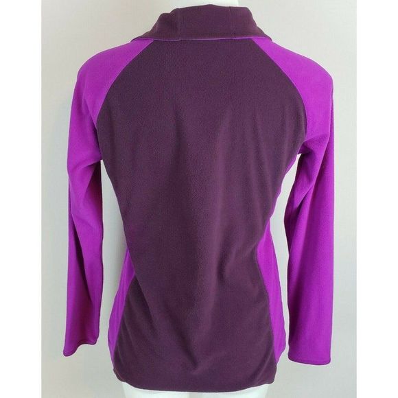 Purple 2 Tone Columbia 1/4 Zip Fleece Jacket Long Sleeved Top M EUC - Picture 2 of 3